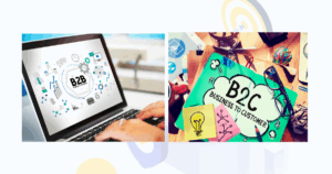 Banner juntando as duas siglas B2B e B2C